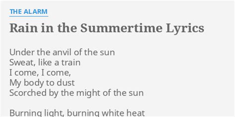 rain in the summertime lyrics|Songtext von The Alarm